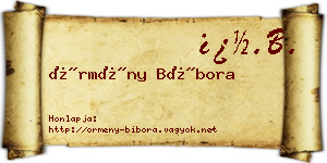 Örmény Bíbora névjegykártya